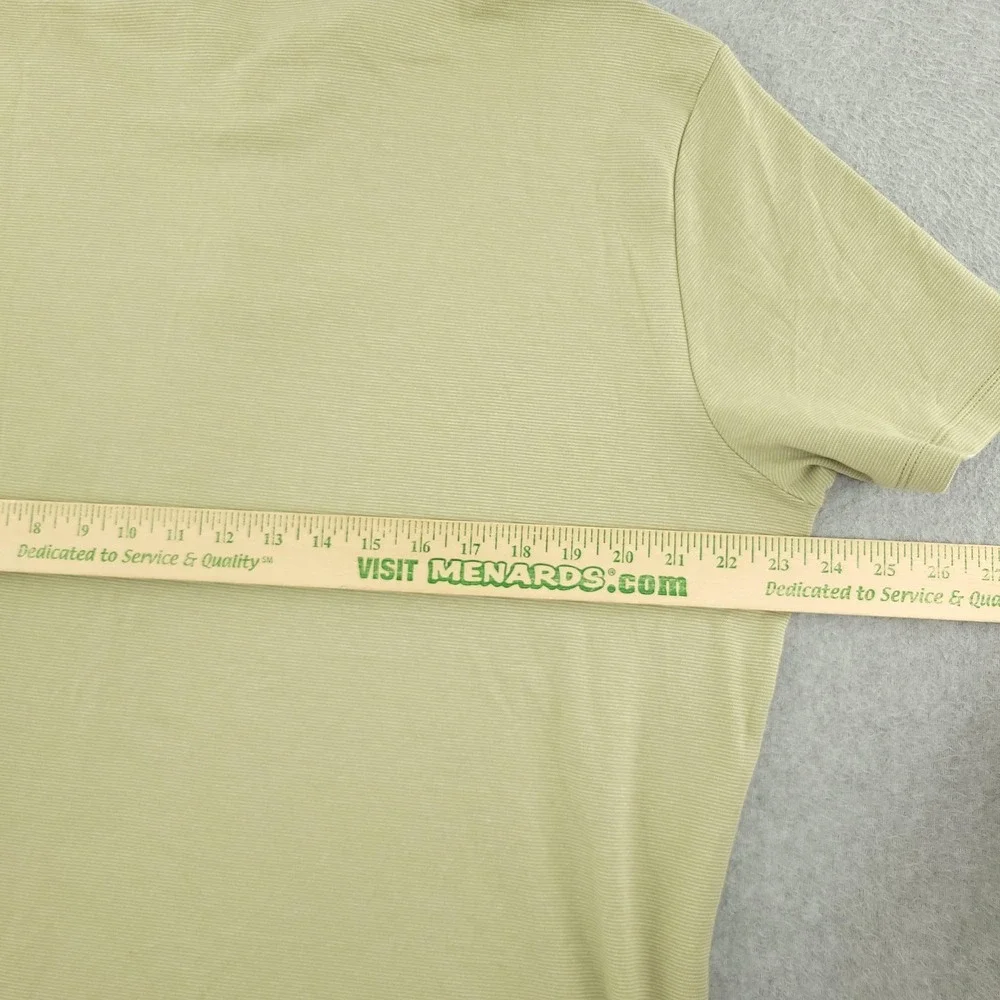 Banana Republic Polo Shirt Mens L Green Solid Luxe Touch Cotton Casual Top